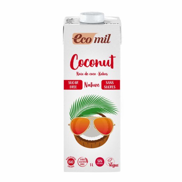 Bebida vegetal de coco sin azúcar, sin gluten y sin lactosa EcoMil 1 L